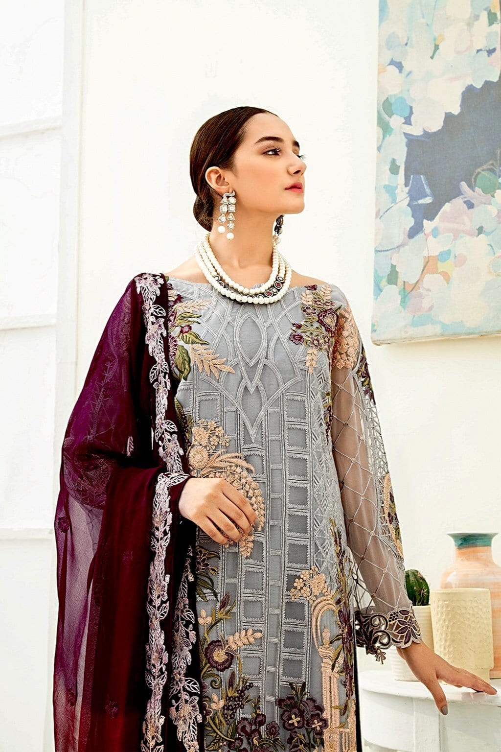 Ramsha Chevron Chiffon Collection – F-1909 - Image 3