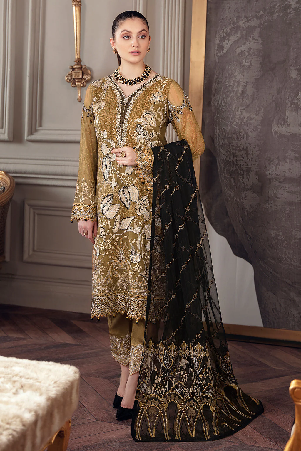 Ramsha Chevron Stitched/Pret Chiffon Collection – A-504