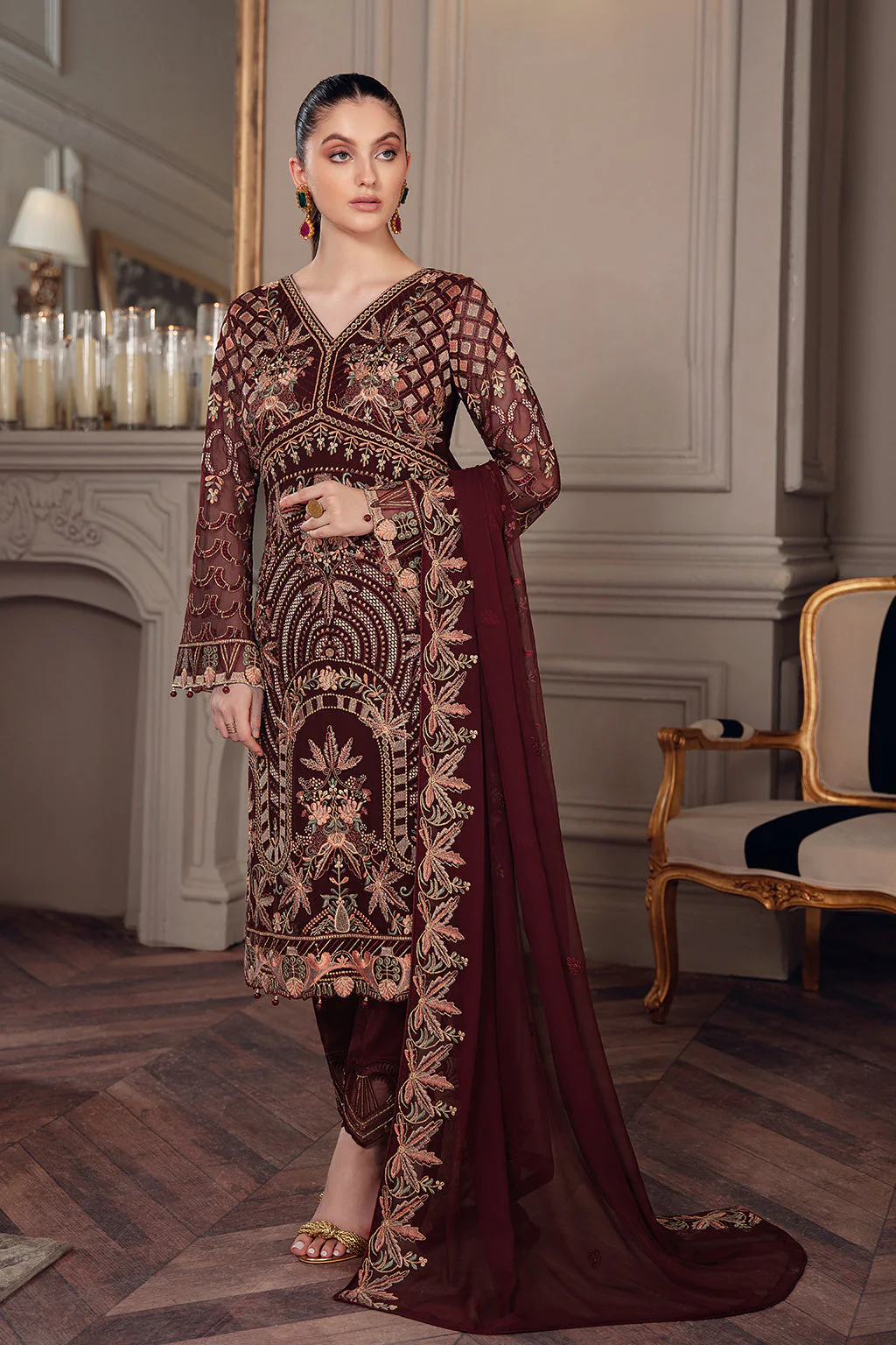 Ramsha Chevron Stitched/Pret Chiffon Collection – A-507 - Image 3