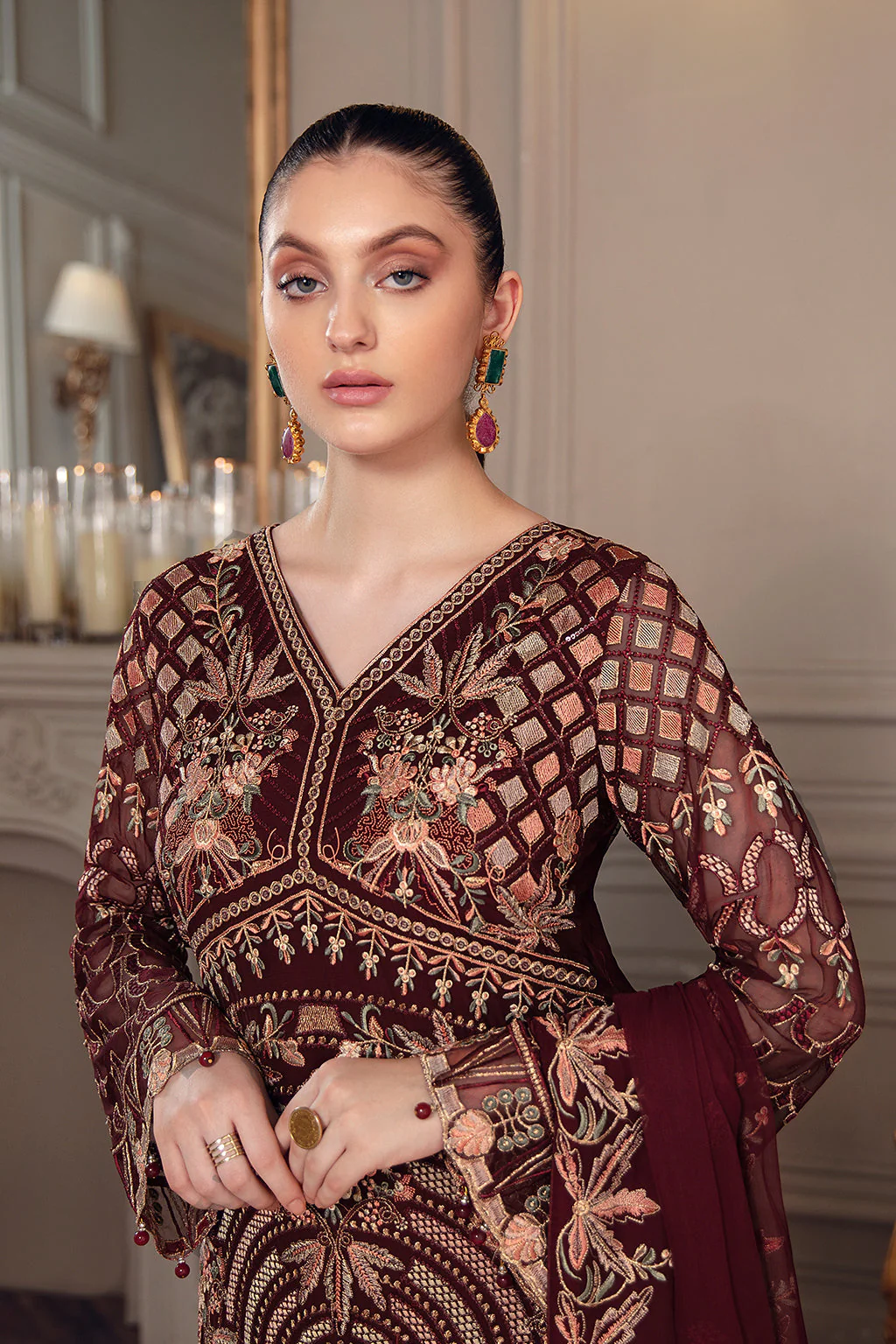 Ramsha Chevron Stitched/Pret Chiffon Collection – A-507 - Image 4