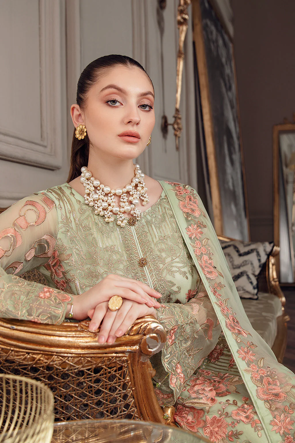 Ramsha Chevron Stitched/Pret Chiffon Collection – A-509 - Image 4