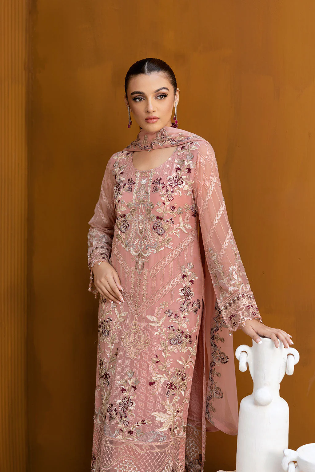 Ramsha Chevron Chiffon Formals – A-1005 - Image 3