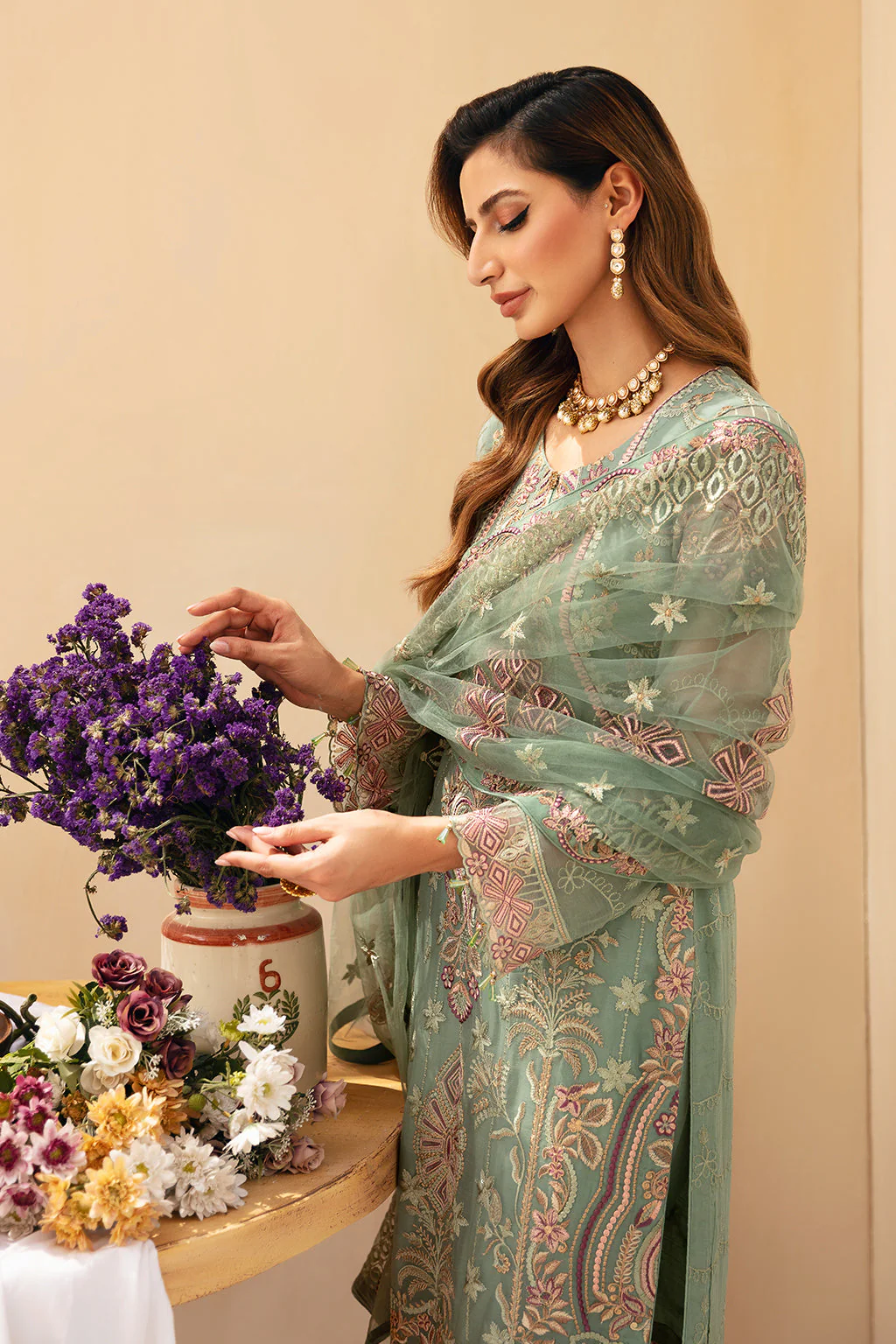 Ramsha Chevron Chiffon Formals – A-901 - Image 4