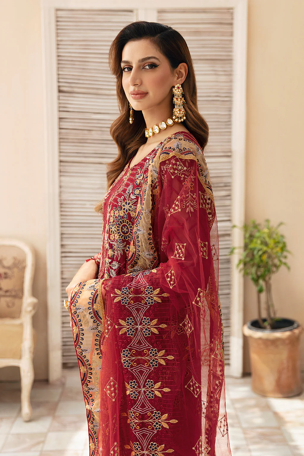 Ramsha Chevron Chiffon Formals – A-907 - Image 5