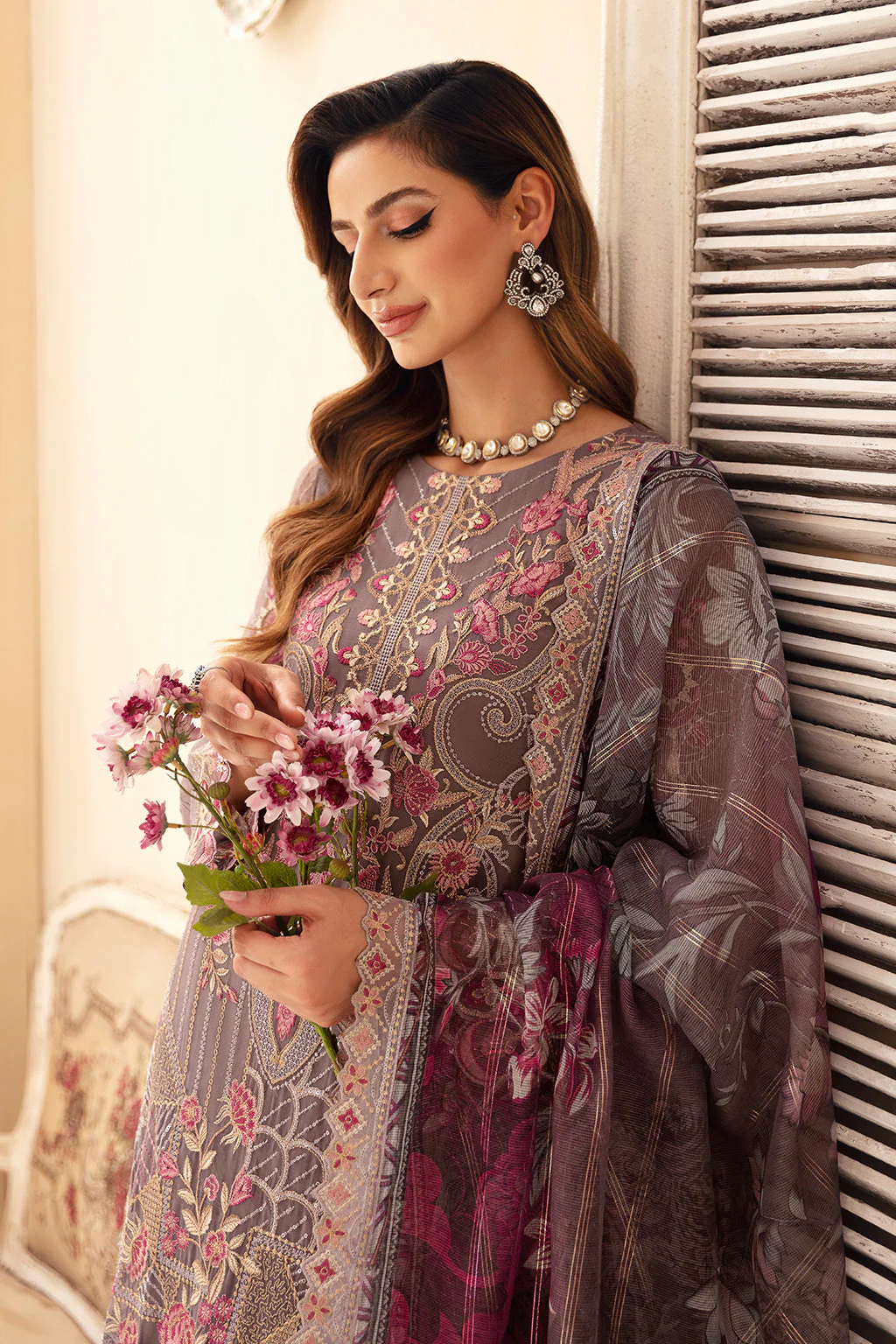 Ramsha Chevron Chiffon Formals – A-908 - Image 3