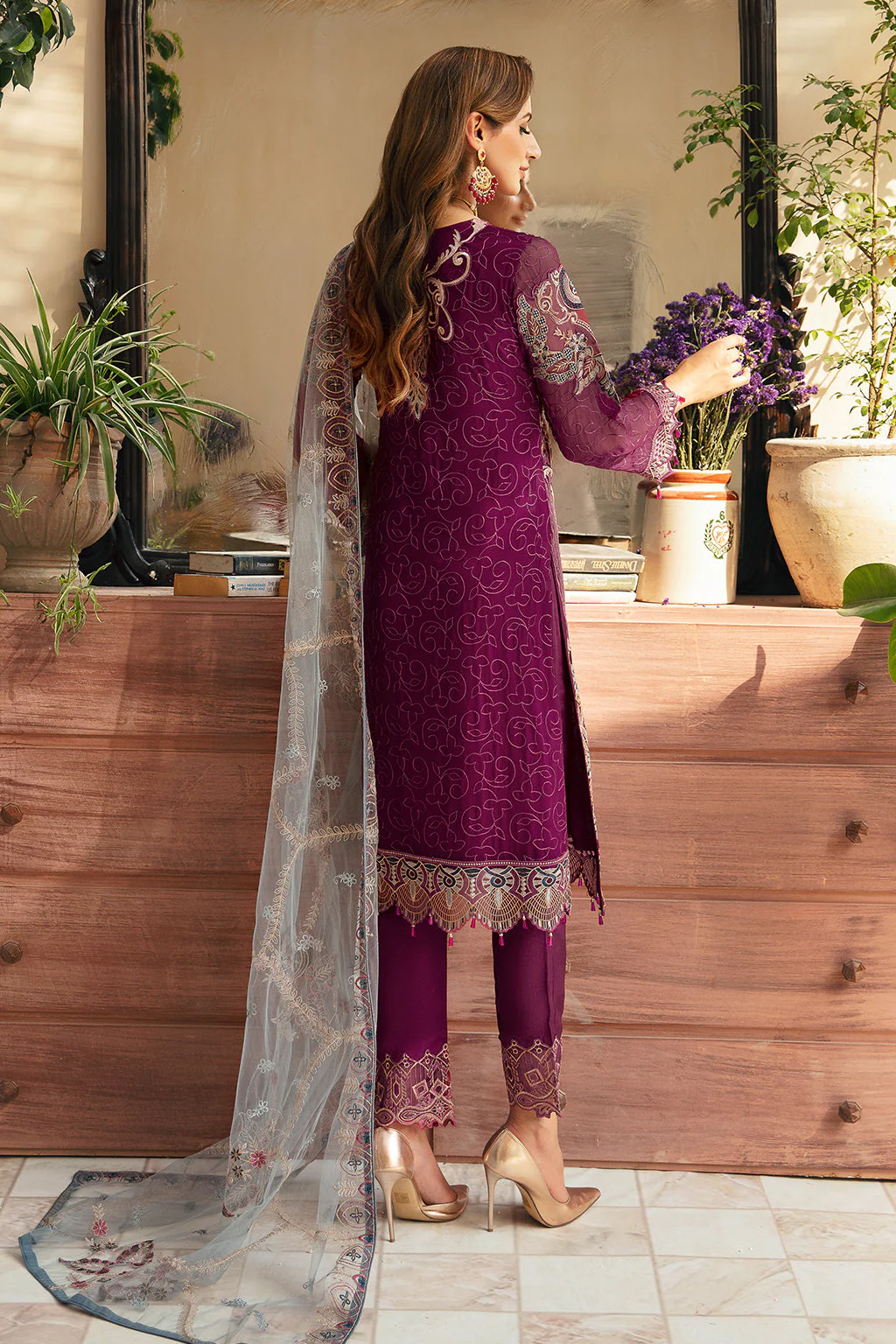 Ramsha Chevron Chiffon Formals – A-911 - Image 2