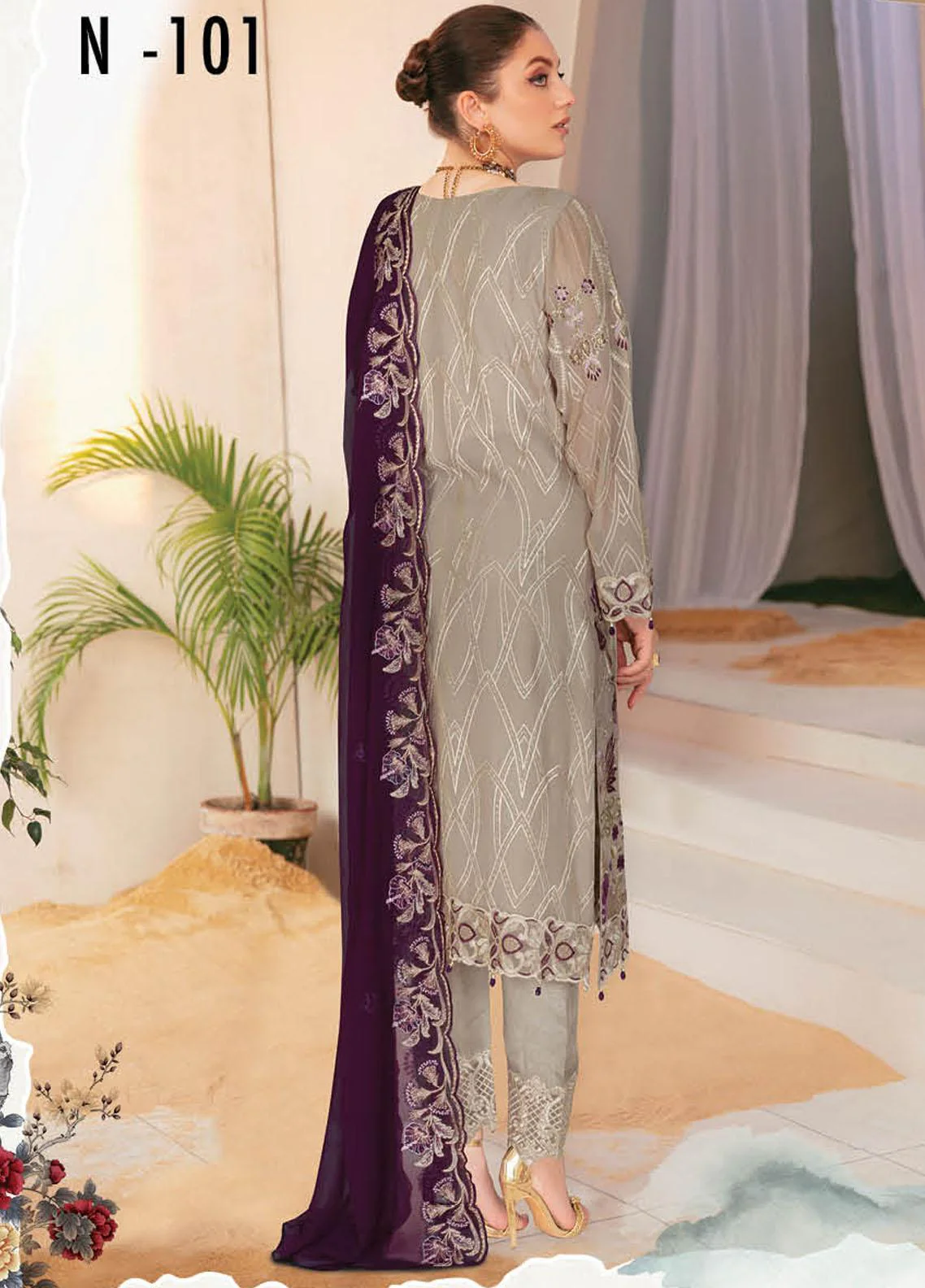 Ramsha Nayab Chiffon Collection – N-101 - Image 2