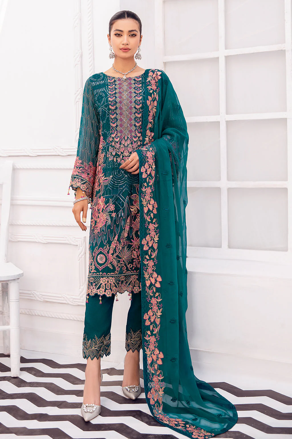 Ramsha Rangoon Stitched/Pret Chiffon Collection– D-808 - Image 4
