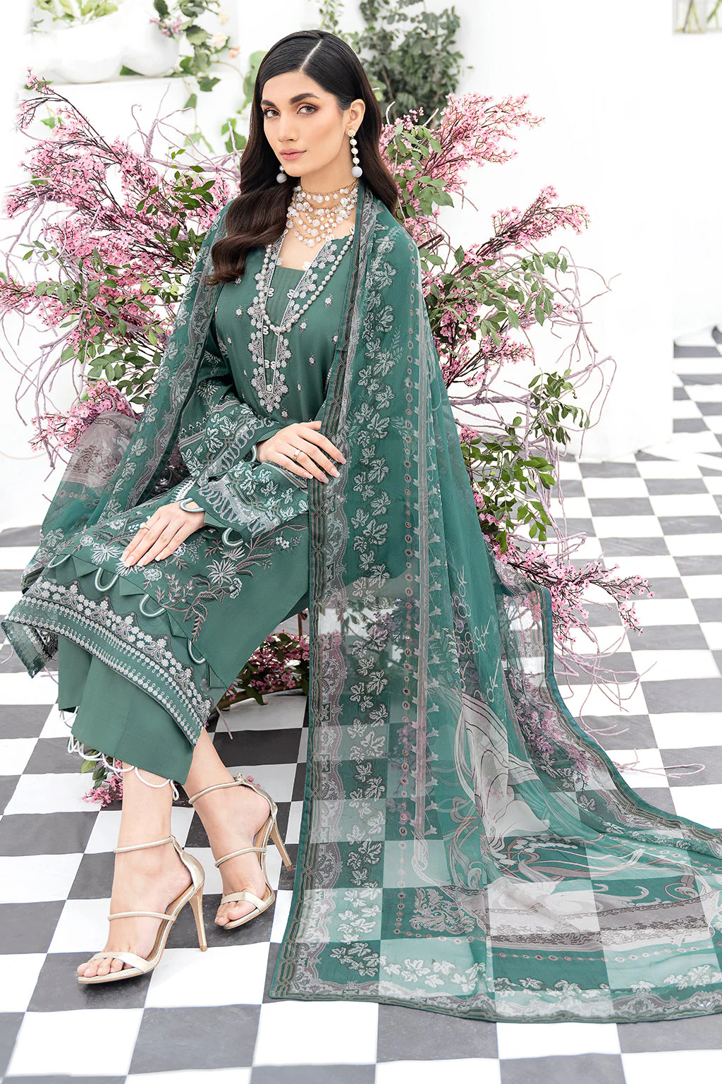 Ramsha Riwayat Lawn Collection 2023 – Y-505 - Image 3