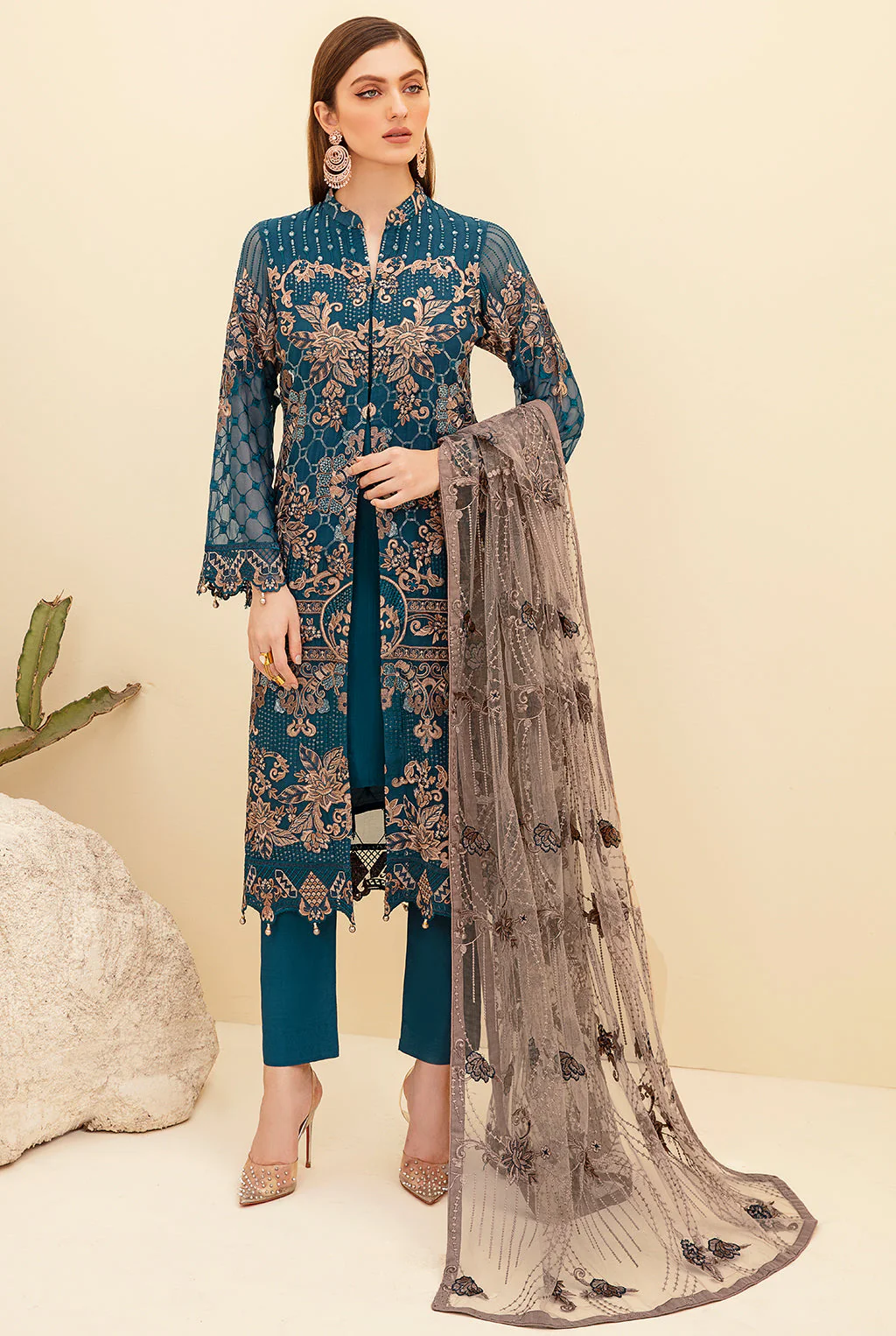 Ramsha Stitched/Pret Chiffon Formal Collection – DA-701 - Image 6