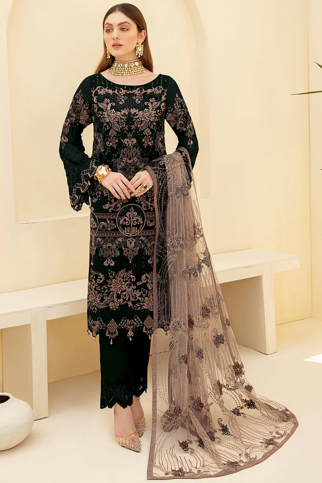 Ramsha Stitched/Pret Chiffon Formal Collection – DC-701 - Image 5