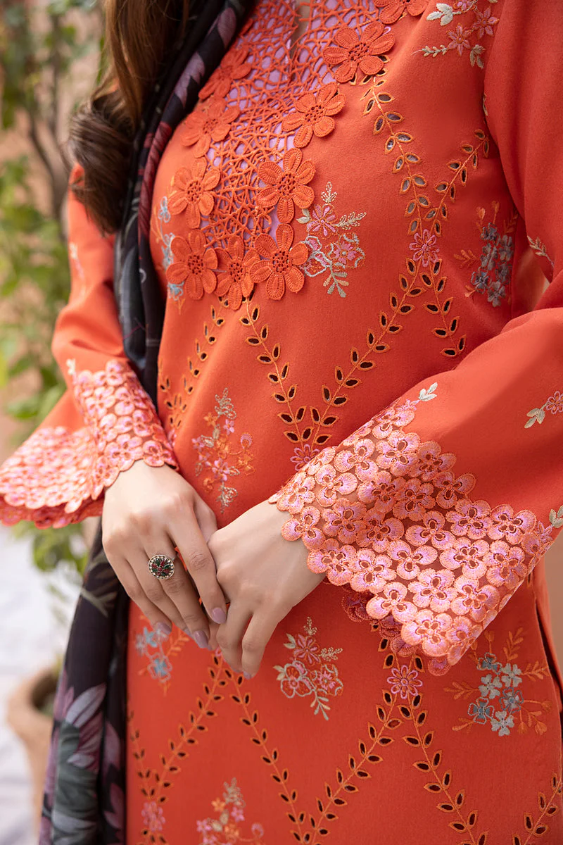 Rang Rasiya Carnation Karandi Collection with Shawl – Dilara - Image 11