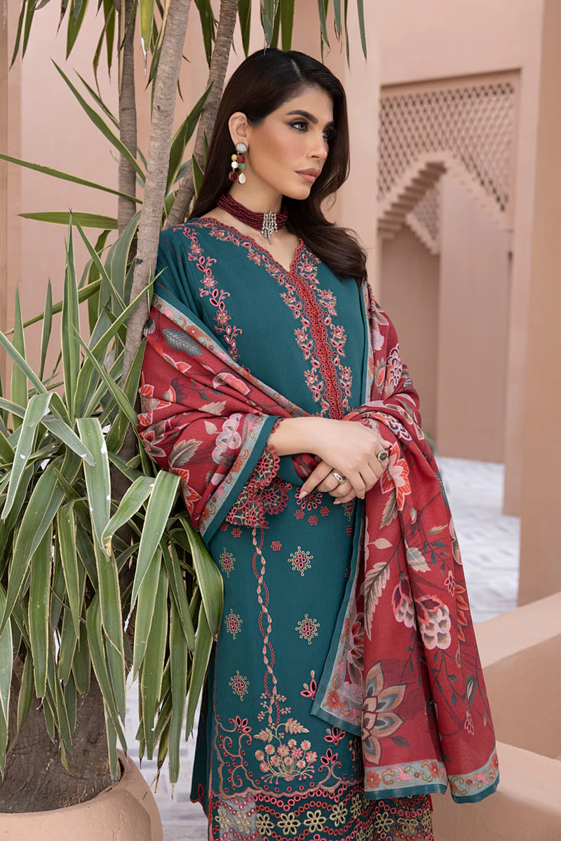 Rang Rasiya Carnation Karandi Collection with Shawl – Emel - Image 5