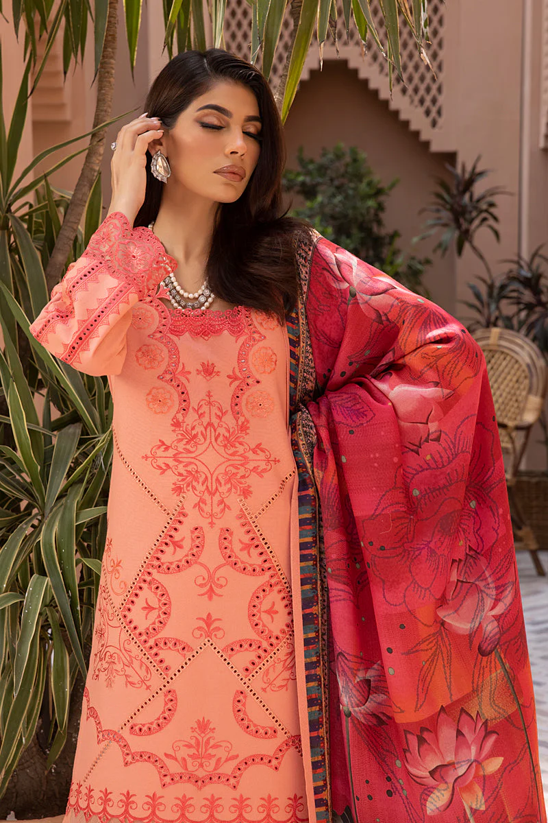 Rang Rasiya Carnation Karandi Collection with Shawl – Miray - Image 6