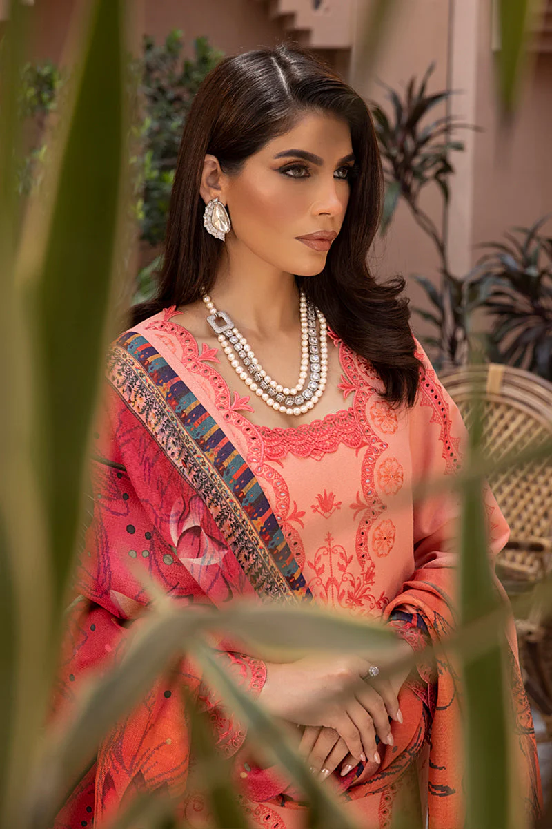 Rang Rasiya Carnation Karandi Collection with Shawl – Miray - Image 8