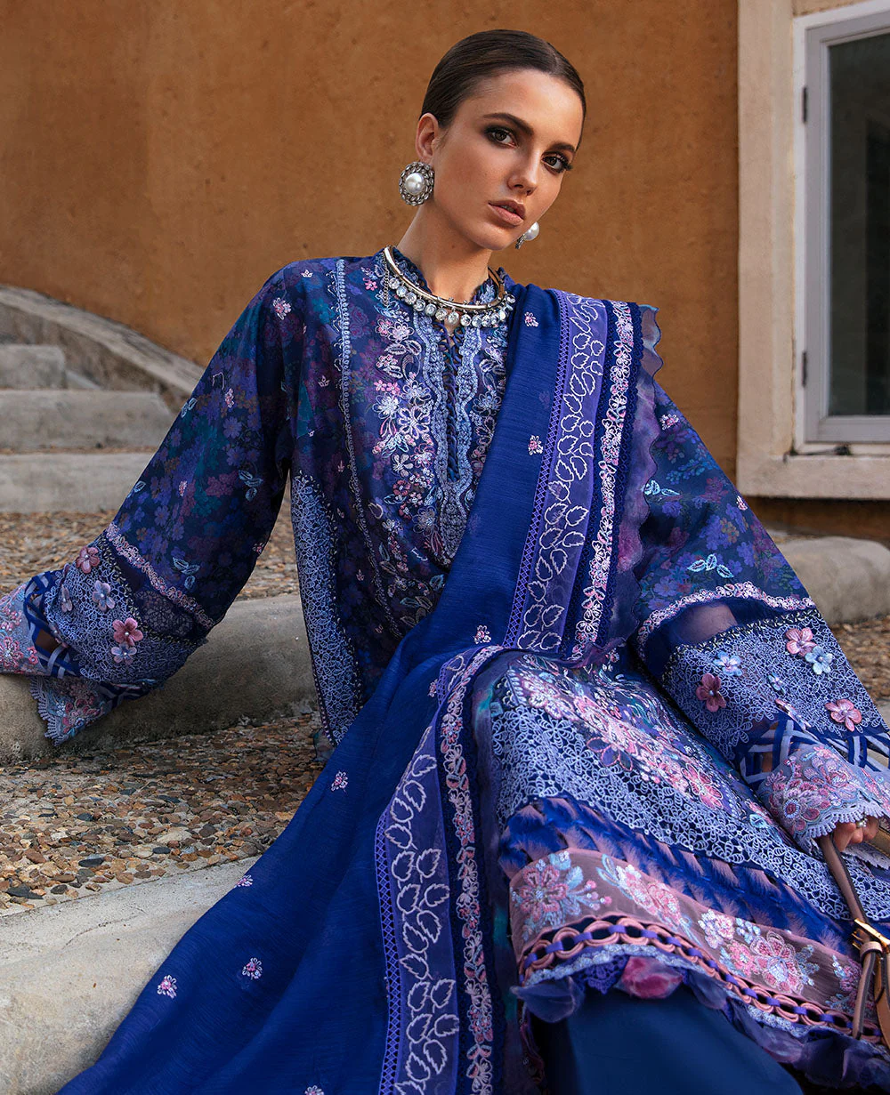 Republic Womenswear Ilana Eid Luxury Lawn – Lûne (D5-A) - Image 2