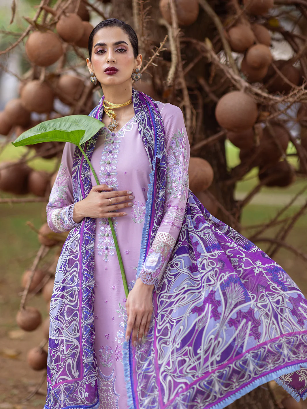 Roheenaz Dahlia Embroidered Lawn Collection – Aster - Image 12