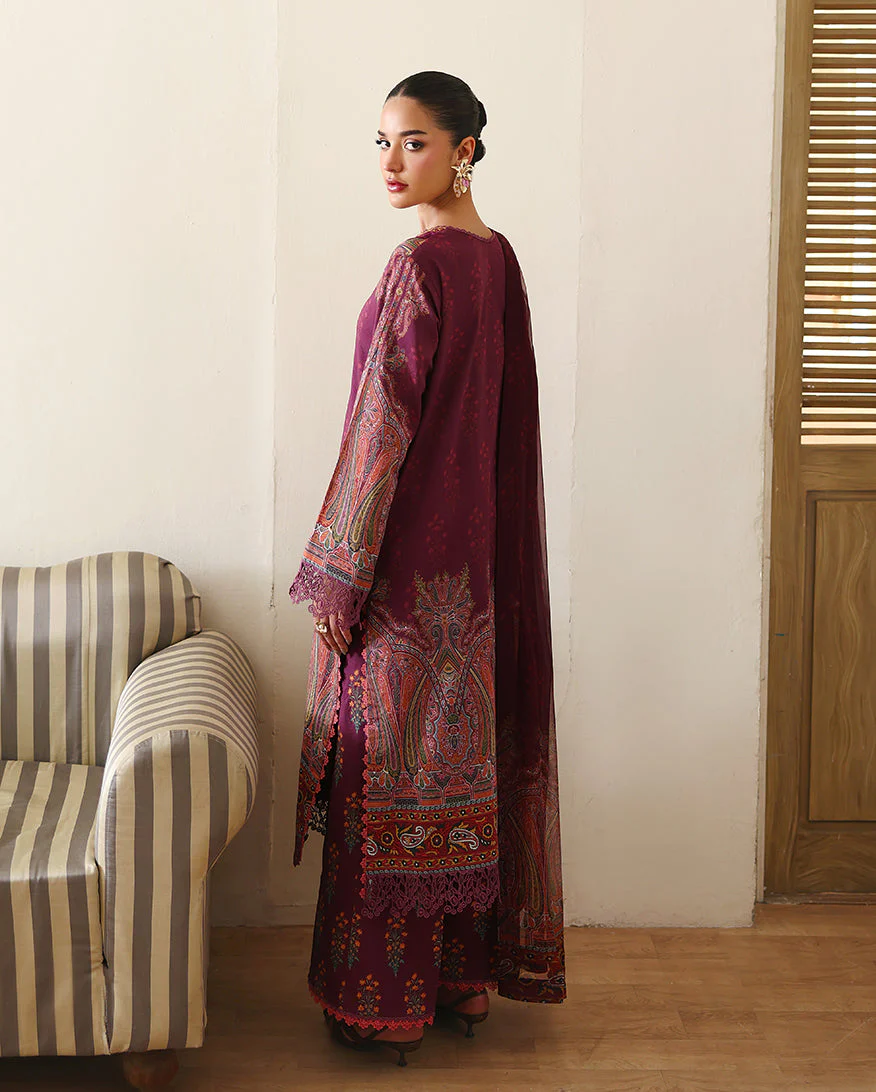 Roheenaz Eclat Garden Printed Lawn – Dahlia Dream - Image 3