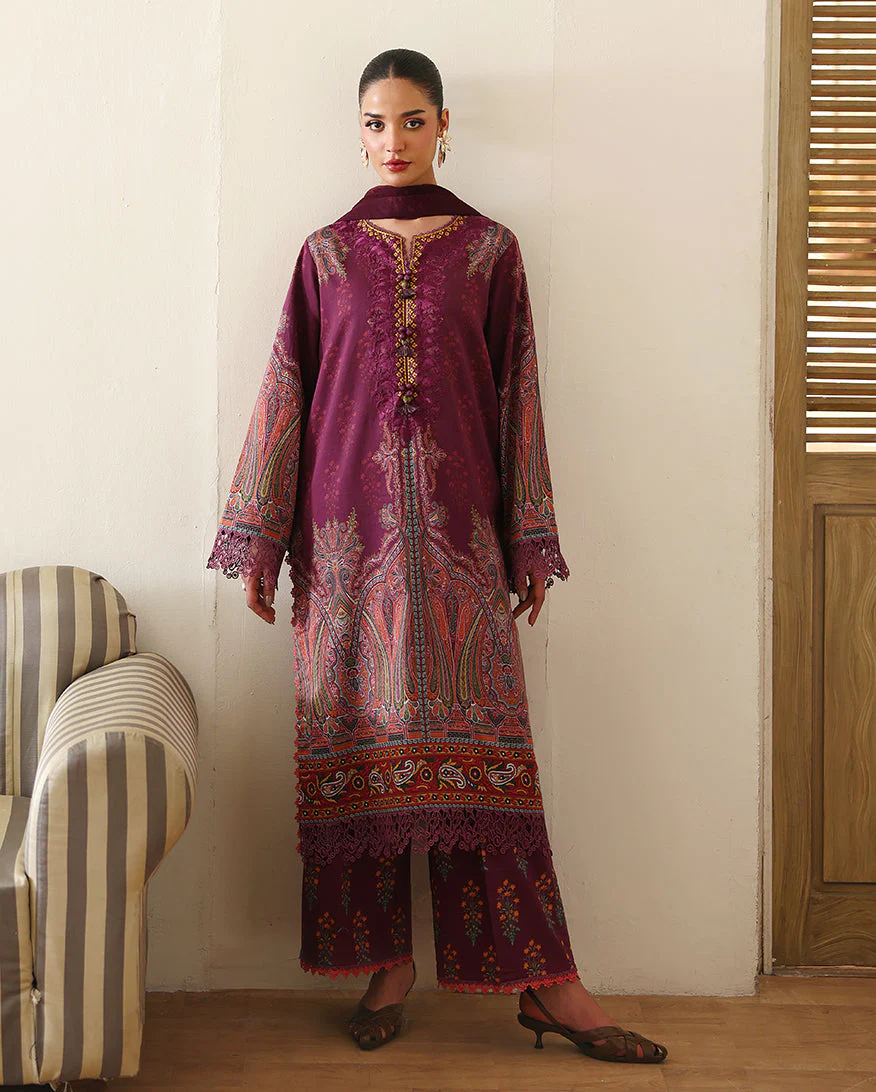 Roheenaz Eclat Garden Printed Lawn – Dahlia Dream - Image 5