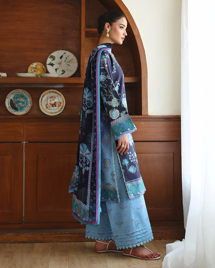 Roheenaz Eclat Garden Printed Lawn – Orchid meadow - Image 2