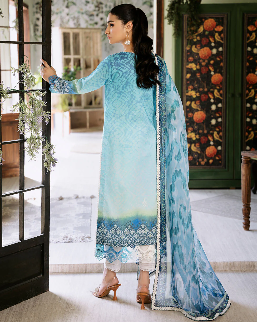 Roheenaz Flora Printed Lawn – Azure - Image 9