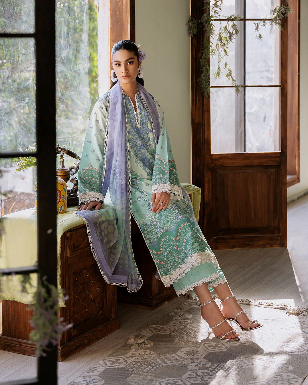 Roheenaz Flora Printed Lawn – Elysium - Image 7