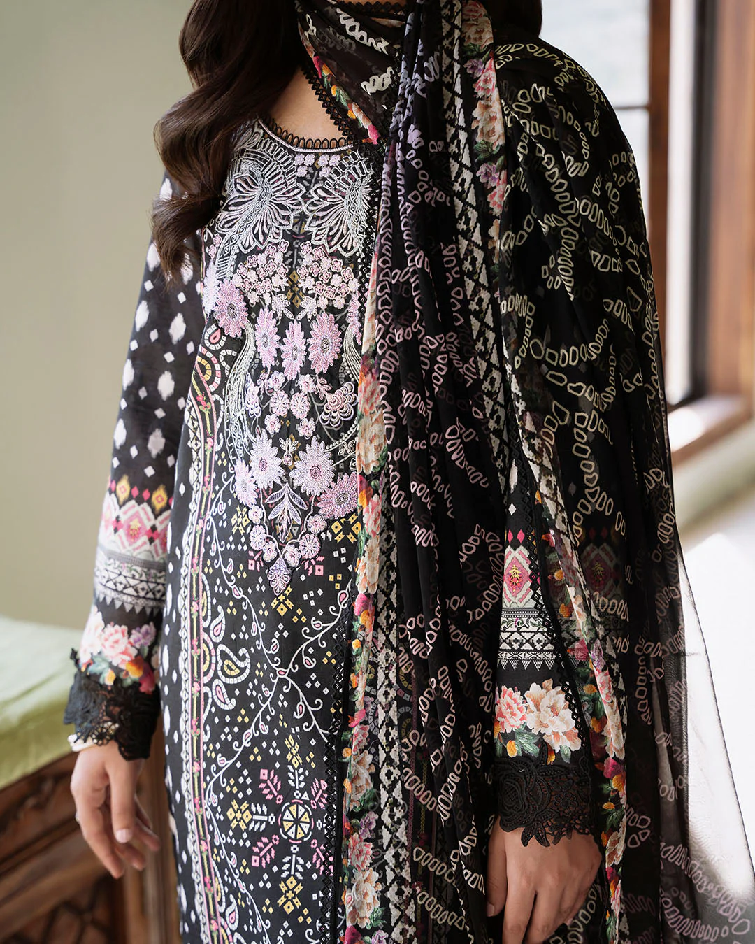 Roheenaz Flora Printed Lawn – Veridian - Image 3