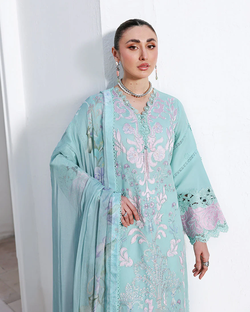 Roheenaz Floral Reveire Lawn – Dewy Mist - Image 4