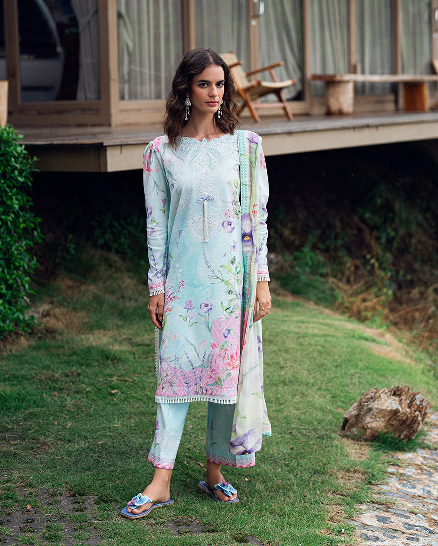 Roheenaz Garden Veal Printed Lawn – Twilight Fizz - Image 2