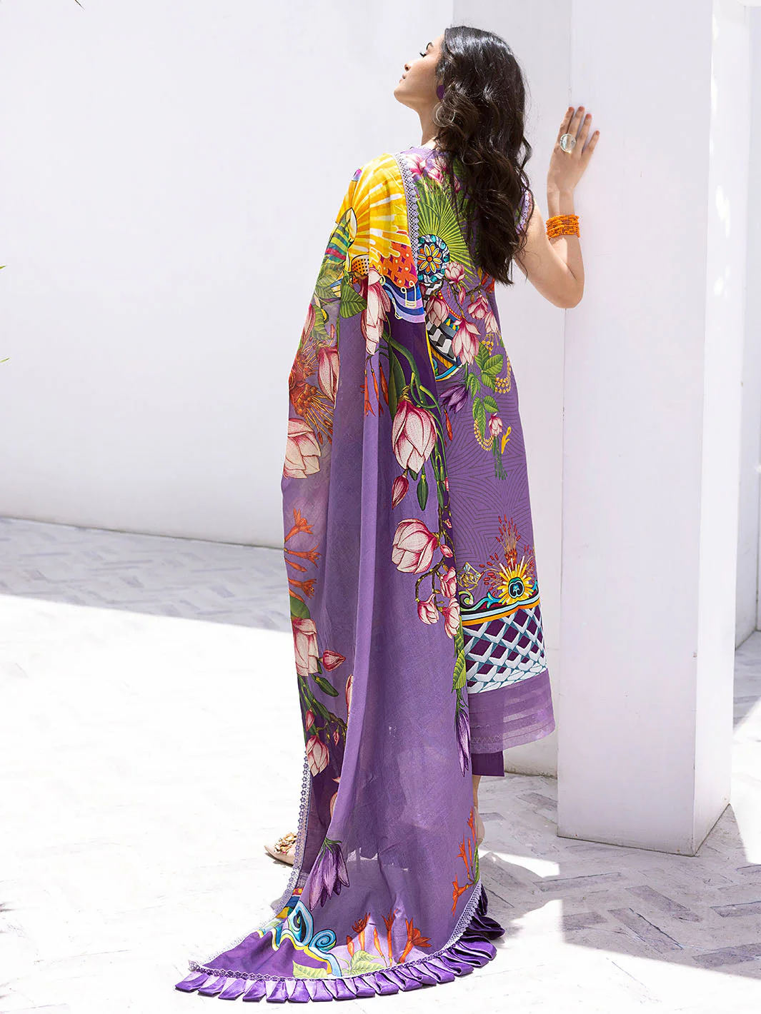 Roheenaz Leya Lawn Collection 2024 – Flamingo Fancy - Image 3