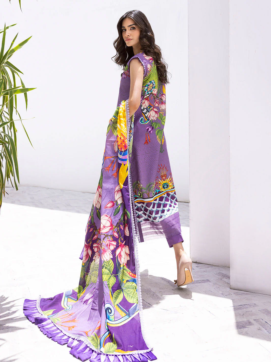 Roheenaz Leya Lawn Collection 2024 – Flamingo Fancy - Image 4
