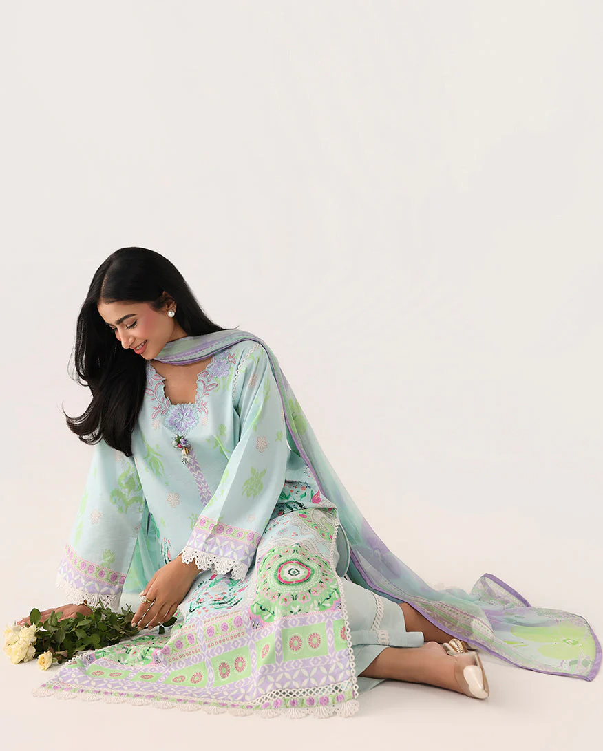 Roheenaz Rosette Summer Lawn – Cool Mirage - Image 4