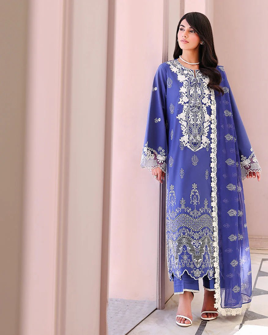 Roheenaz Veil of Summer Chikankari Lawn Edit – Blanc Mirage - Image 5