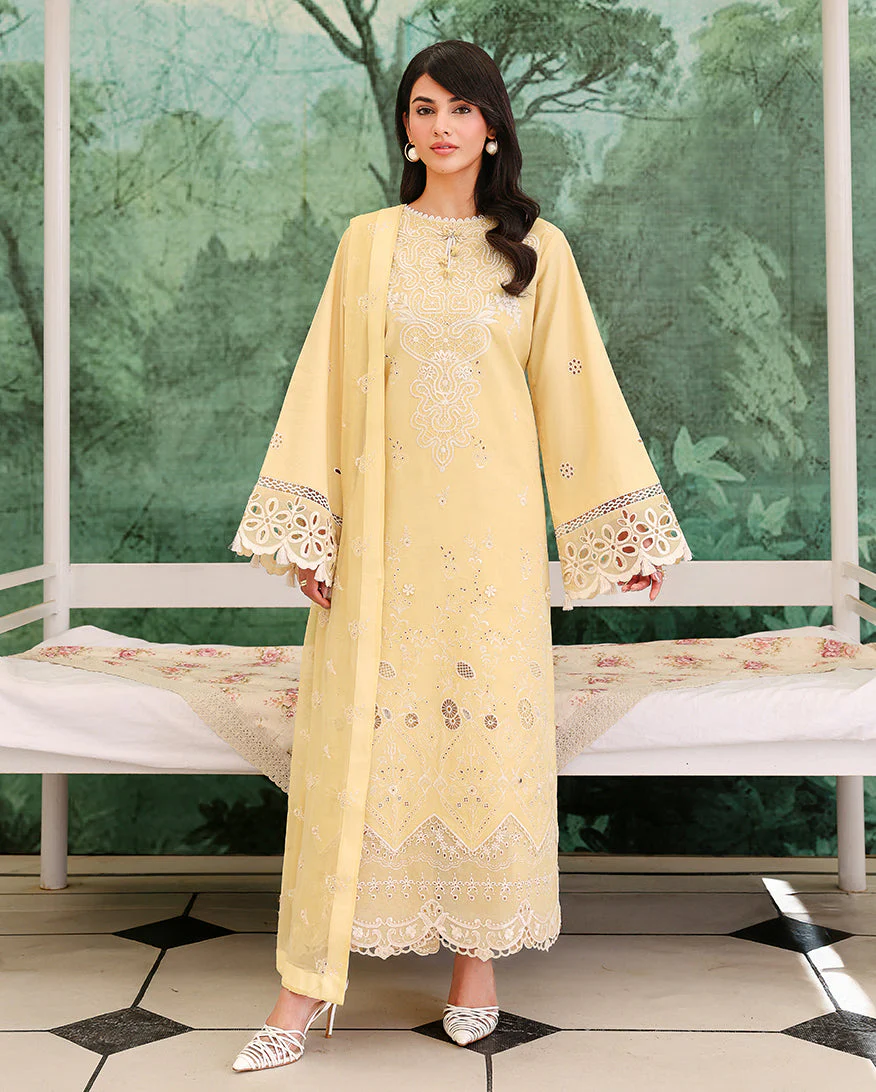 Roheenaz Veil of Summer Chikankari Lawn Edit – Lumiere Yellow