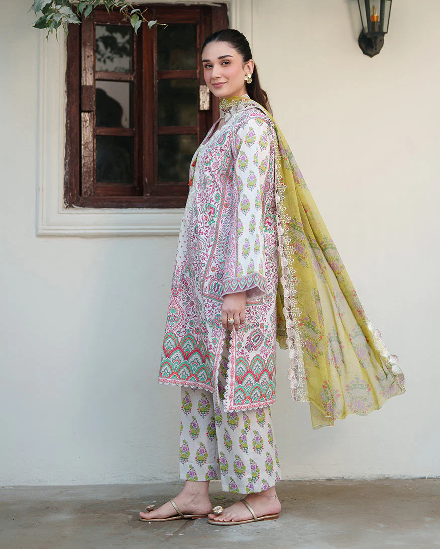 Roheenaz Whispered Florals Lawn – Lily Drift - Image 2
