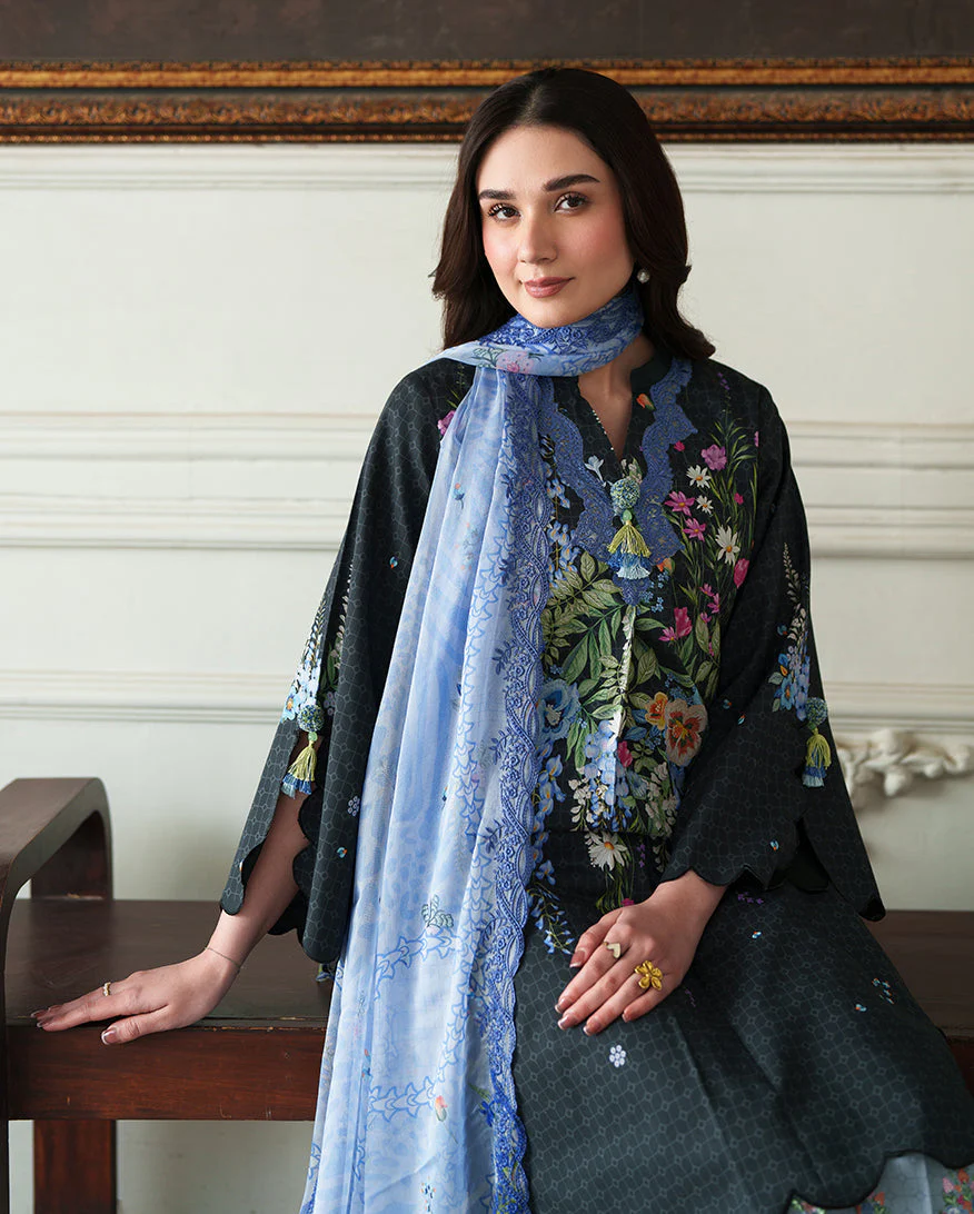 Roheenaz Whispered Florals Lawn – Muted Rose - Image 5