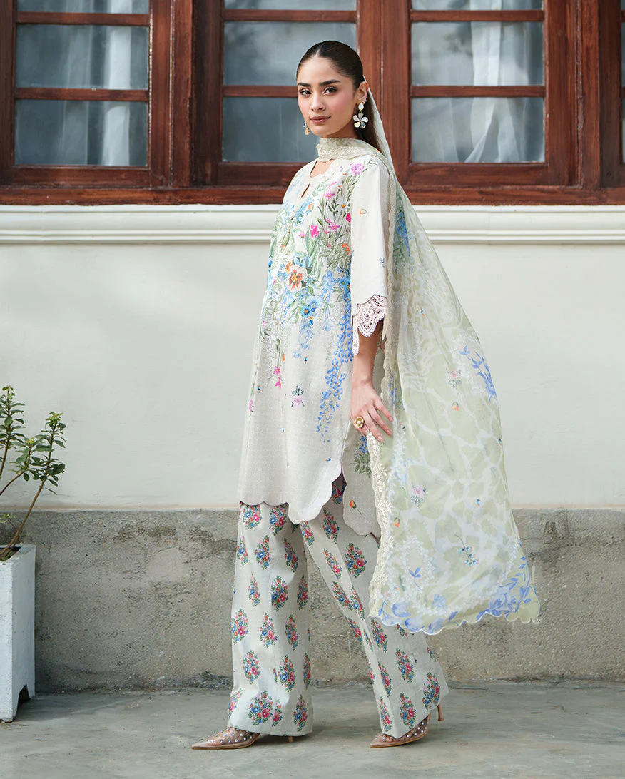 Roheenaz Whispered Florals Lawn – Pale Peony - Image 2