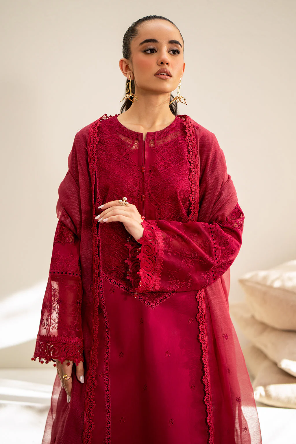 Saad Shaikh Luxe Eid Lawn – Blush - Image 3