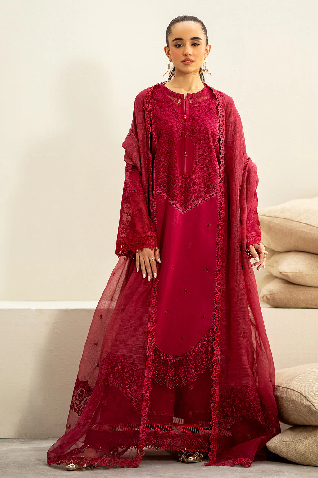 Saad Shaikh Luxe Eid Lawn – Blush - Image 4