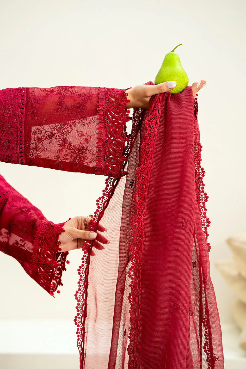 Saad Shaikh Luxe Eid Lawn – Blush - Image 5