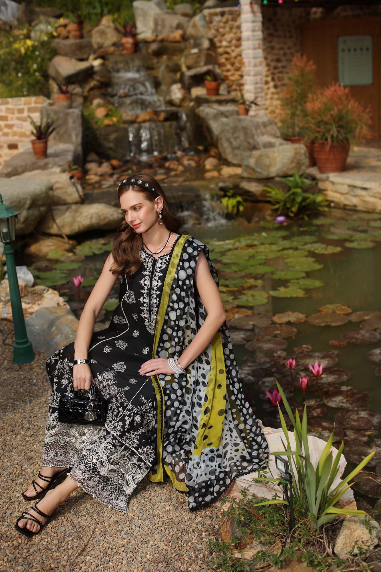 Saadia Asad Luxury Chikankaari Lawn – D3-B - Image 3