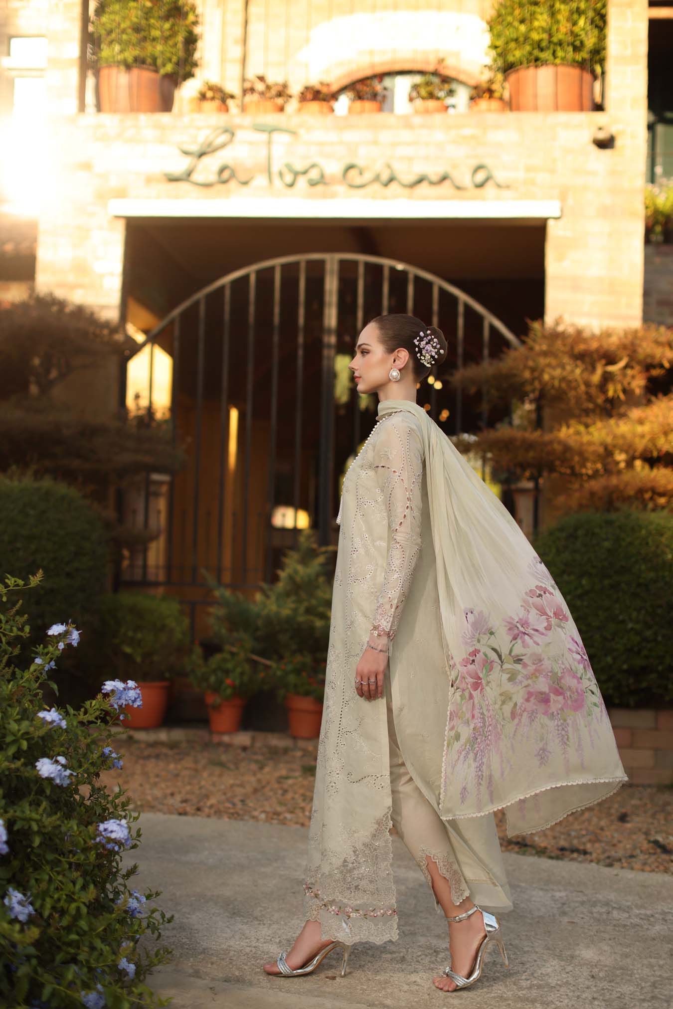 Saadia Asad Luxury Eid Schiffli Laserkari Lawn – D2 - B - Aloura - Image 5