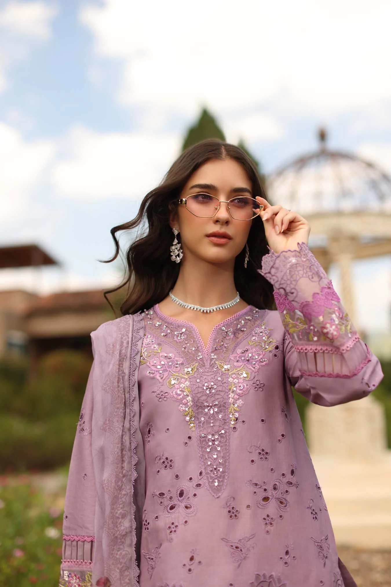 Saadia Asad Luxury Eid Schiffli Laserkari Lawn – D9 - A - Velisse - Image 5