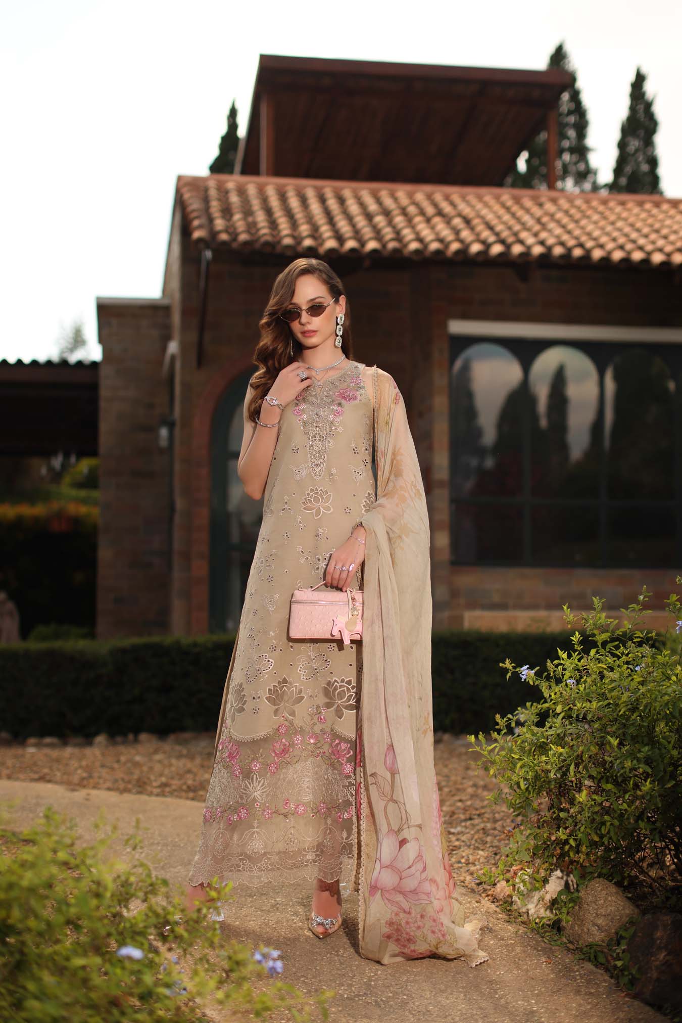 Saadia Asad Luxury Eid Schiffli Laserkari Lawn – D9 - B - Velisse - Image 3