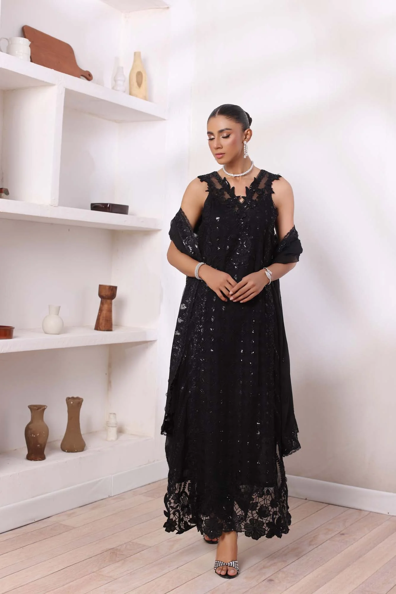 Saadia Asad Noor Chiffon De Luxe Luxury Formals – D4 - Image 3