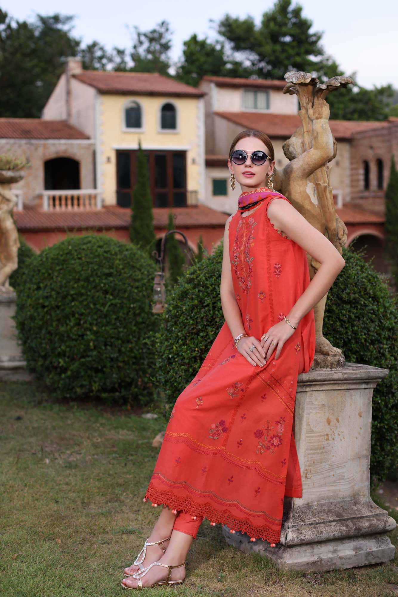Saadia Asad Noor Eid Luxe Printkari Lawn – D3 - Image 9