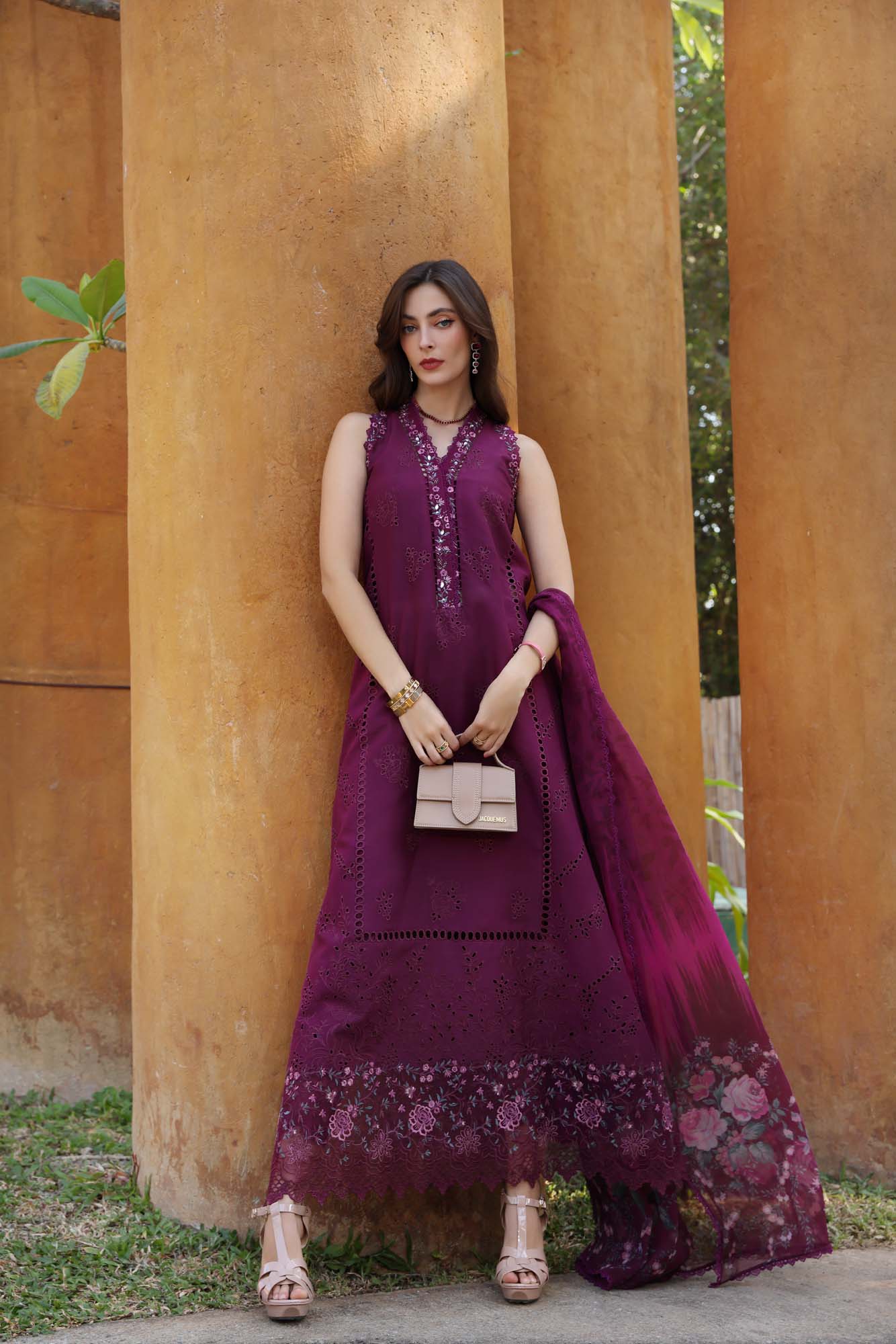 Saadia Asad Noor Eid Luxury Laserkaari Lawn – D2-A - Image 2