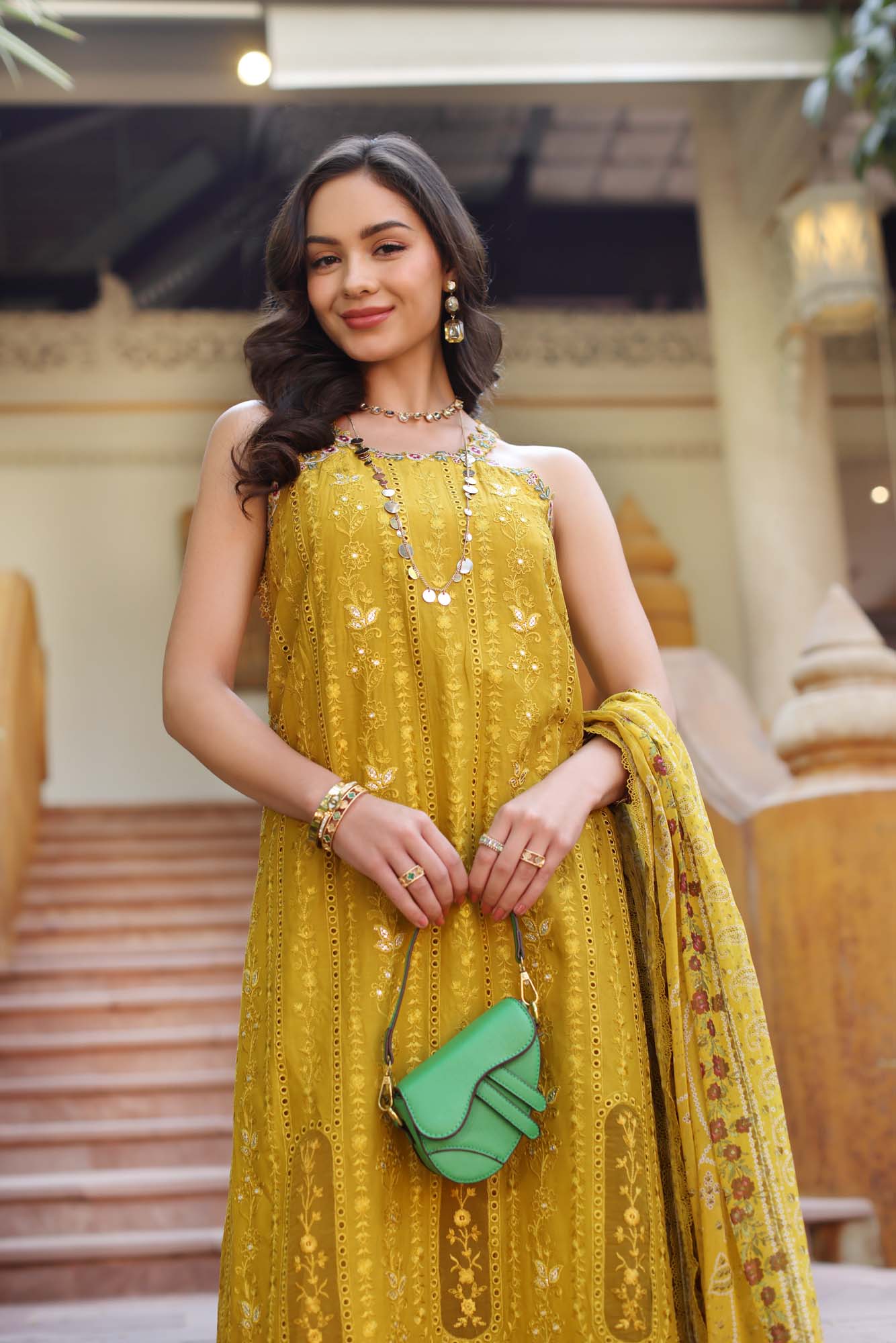 Saadia Asad Noor Eid Luxury Laserkaari Lawn – D5-A - Image 2