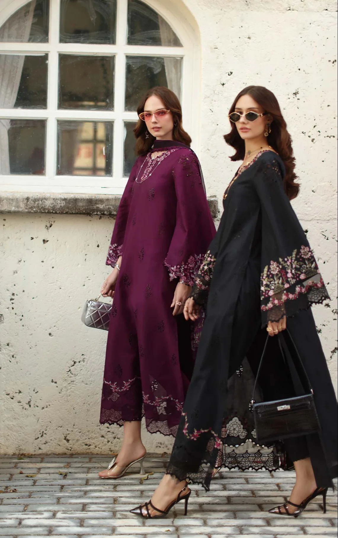 Saadia Asad Noor Luxe Chikankari Lawn – D1 - A - plumberry - Image 5