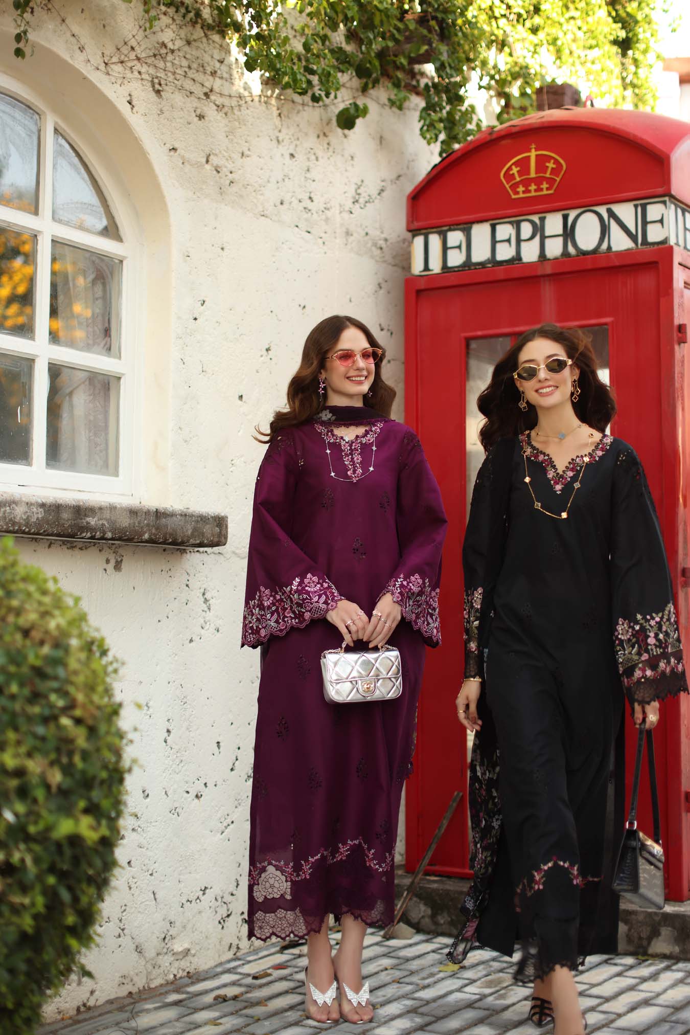 Saadia Asad Noor Luxe Chikankari Lawn – D1 - A - plumberry - Image 6